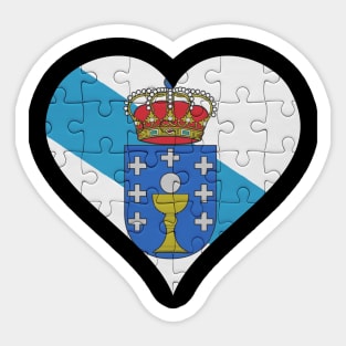 Galician Jigsaw Puzzle Heart Design - Gift for Galician With Galicia Roots Sticker
